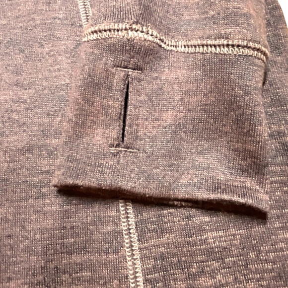 KUHL Léa'™ Dress Cowl Neck Hand Warmer Pockets Thumb Loops Heathered Brown Sz L - Picture 10 of 13